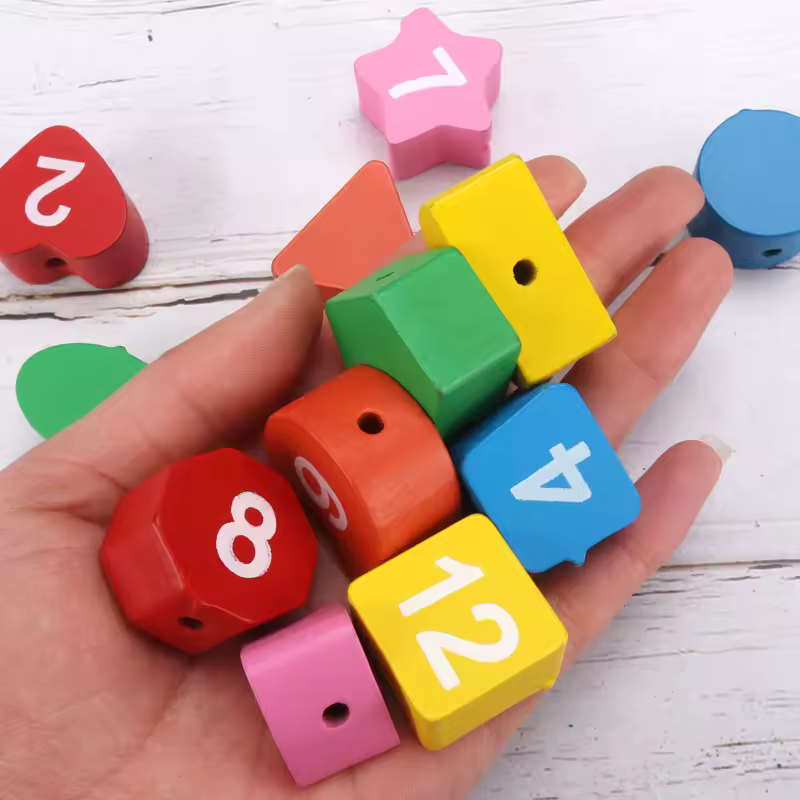 Wooden Number Blocks Sorting Clock