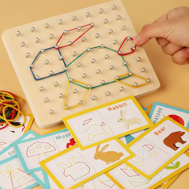 Kid Geoboard Wooden Montessori Toy