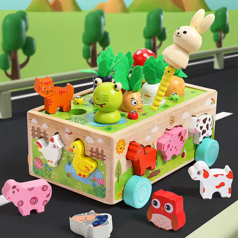 Wooden Shape Matching Animals Blocks